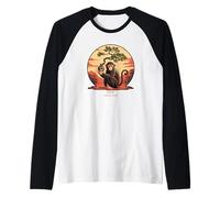 Monkey Wisdom Mask Nature Sunset Tree Intelligence Raglan Baseball Tee