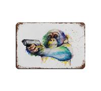 Monkey with A Gun Tin Sign Vintage Metal Pub Club Cafe Bar Home Wall Art Decoration Poster Retro 8x12inch(20x30cm)