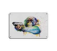 Monkey with A Gun Tin Sign Vintage Metal Pub Club Cafe Bar Home Wall Art Decoration Poster Retro 8x12inch(20x30cm)