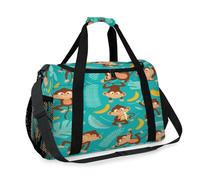 Monkey with Banana Travel Duffel Bag for Girls Boys Women Men Monkey Weekend Overnight Bag Shoulder Tote Luggage Handbag for Travel Sports Gym