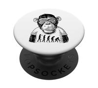 Monkey With Glasses And Funny Theory Of Contrary Evolution PopSockets Adhesive PopGrip