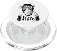 Monkey With Glasses And Funny Theory Of Contrary Evolution PopSockets PopGrip for MagSafe