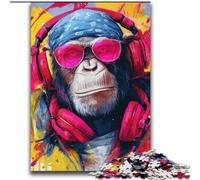 Monkey with Headphones 2000 Piece Jigsaw Puzzles for Teenagers, Family Activity with Matching Poster And Trivia Sheet for Age 14+ (70x100cm)