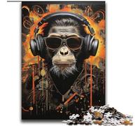 Monkey with Headphones Jigsaws 2000 Pieces for Teenagers, Challenging To Complete But Fun And Humorous Birthday Present, Gifts, Wall Art (70x100cm)