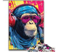 Monkey with Headphones Puzzles for Adults 2000 Pieces, Toys Educational Games Stress Relieving Wishlist with Santa Claus (70x100cm)