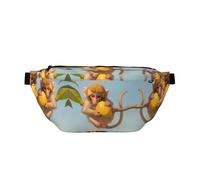 Monkey with Mango Stylish Crossbody Belt Bag â€“ Lightweight and Waterproof, with an Adjustable Shoulder Strap (80-150cm), Perfect for Travel, Shopping, and Outdoor Adventures.