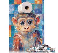 Monkey with Toilet Paper Puzzles 1000 Pieces Puzzle Adult Jigsaw Puzzle Home Decoration Puzzle Toys 1000pcs (75x50cm)