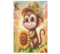 Monkey Wooden Jigsaw Puzzles for Adults Hard Poster Puzzle 1000 Piece Precise Interlocking Educational Game Toys 78×53cm
