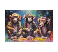 Monkey Wooden Puzzles for Adults,1000 Piece,Jigsaw Puzzle for Teens Brain Challenge (75×50cm)