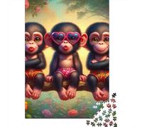 Monkey1000pc Premium Cardboard Jigsaw Puzzle Bundle Adult Puzzle Lovers Stress Relief Mind Relaxation Wall Decor 38x26cm/1000pcs