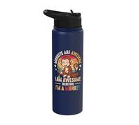 Monkeys are Awesome I Am Awesome Therefore I'm A Monkey Stainless Steel Insulated Water Bottle