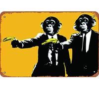 Monkeys Banana Guns Metal Tin Signs Room Stuff Wall Decor Sign 8x12 Inch