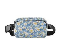 Monkeys Bananas and Palm Leaves Waterproof Fanny Pack Waist Bag with Adjustable Strap for Travel Gym Work, Honey Bees Daisy, One Size