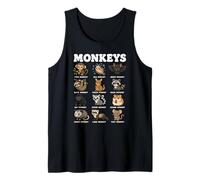 Monkeys Funny Animal Chart Humor Primate Wildlife Tank Top