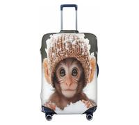 Monkeys in The Snow Luggage Cover Suitcase Protector Anti-Scratch Luggage Cover Fits 18-32Inch Luggage