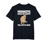 Monkeys Make Me Happy You, Not So Much T-Shirt, Men's Big and Tall, Black, 5X Tall