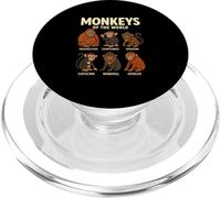 Monkeys of the World Cute Primate Species Cartoon Shirt PopSockets PopGrip for MagSafe