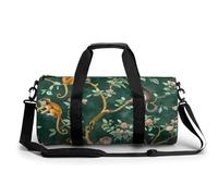 Monkeys on Branches Flowers Funny Large Gym Bag Novelty Lightweight Sports Duffel Bags Travel Tote Luggage Handbags 17.5 * 9 * 9 Inches