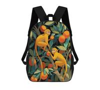 Monkeys with Oranges Classic Mens Backpack Womens 17 Inch Shoulder Bag