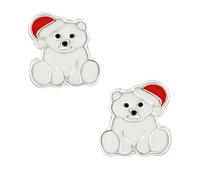 Monkimau Girls' polar bear stud earrings made of 925 sterling silver
