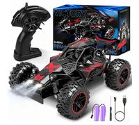 Monkrict Remote Control Car for Kids, 2.4Ghz Rechargeable Scale RC Car, 20 Km/h Monster Truck 1:18 Off-road All-terrains Hobby Off Road RC Cars, Professional Gift for Kids, Red & Black