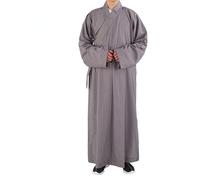 Monk's Clothing Zen Buddhist Men Robe Monk Robe Monk Buddhist OutfitBuddhist Robes Buddhist Clothing For Adults (Color : Grey, Size : For Height 180cm)