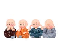 Monks Figurine, 4pcs Cute Little Monk Statue Resin Sculpture Crafts for Home Office Car Decoration Crafts Gift
