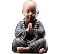Monks Figurine Cute Little Monks Statue，Ceramic Little Novice Monk Car Decoration，Lucky Wealth Figurine Home Baby Buddha Decor Gift,D