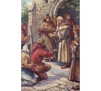 Monks Giving Alms. Before Henry VIII's seizure of monasteries, they were the centres of religious life and charitable and hospitable actions. From British History in Periods Published in 1904. Poster