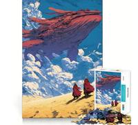 Monks, Whale, And Clouds Jigsaw 1000 Pieces for Teenagers Brain Exercise Clean Joint Home Activity Night Fun (38x52cm)