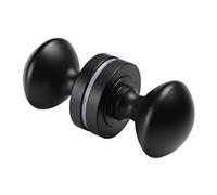 Monlech 1PCS Double-Sided Round Mortice Door Knob, Aluminium Oval Handle for Doors, Sheds, Cabinets, Barn Door (Matt Black)