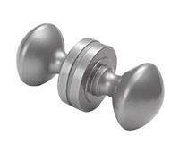 Monlech 1PCS Double-Sided Round Mortice Door Knob, Aluminium Oval Handle for Doors, Sheds, Cabinets, Barn Door (Grey)