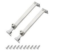 Monlech 2Pcs Casement Stay Window Latch, Stainless Steel Casement Window Stays,Window Bracket,Multi-Position Window Stay,Electroplating Brushed Silver (Style 01 L-Type Bracket, 7-Position)