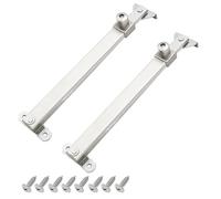 Monlech 2Pcs Casement Stay Window Latch, Stainless Steel Casement Window Stays,Window Bracket,Multi-Position Window Stay,Electroplating Brushed Silver (Style 02 Flat Bracket, 7-Position)