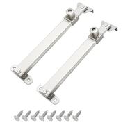 Monlech 2Pcs Casement Stay Window Latch, Stainless Steel Casement Window Stays,Window Bracket,Multi-Position Window Stay,Electroplating Brushed Silver (Style 02 Flat Bracket, 6-Position)