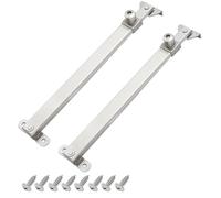 Monlech 2Pcs Casement Stay Window Latch, Stainless Steel Casement Window Stays,Window Bracket,Multi-Position Window Stay,Electroplating Brushed Silver (Style 02 Flat Bracket, 8-Position)