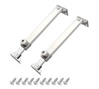 Monlech 2Pcs Casement Stay Window Latch, Stainless Steel Casement Window Stays,Window Bracket,Multi-Position Window Stay,Electroplating Brushed Silver (Style 01 L-Type Bracket, 6-Position)