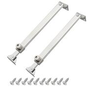 Monlech 2Pcs Casement Stay Window Latch, Stainless Steel Casement Window Stays,Window Bracket,Multi-Position Window Stay,Electroplating Brushed Silver (Style 01 L-Type Bracket, 8-Position)