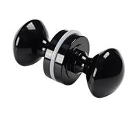 Monlech Double-Sided Round Mortice Door Knob, Aluminium Oval Handle for Doors, Sheds, Cabinets, Barn Door (Black)