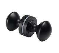 Monlech Double-Sided Round Mortice Door Knob, Aluminium Oval Handle for Interior Front Doors, Sheds, Cabinets, Barn Door (Matte Black)