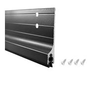 Monlech Metal Door Draft Stopper Bottom Mice Seal Door Bottom Seal Mouse Blocking Aluminium Mouse Sweep Windscreen Dust Seal 2" W x 36" L (1, black skeleton with black rubber tape)