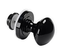 Monlech Solid Aluminium Single Sided Handles, Single Sided Oval Door Handles,Door Knob, Aluminium Oval Handles for Doors, Sheds, cabinets, barn Doors (1, Glossy Black)