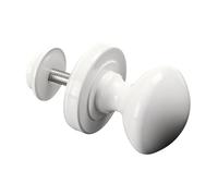 Monlech Solid Aluminium Single Sided Handles, Single Sided Oval Door Handles,Door Knob, Aluminium Oval Handles for Doors, Sheds, cabinets, barn Doors (1, White)