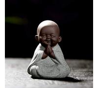 MonLiya Ceramic Cute Buddha Statue Monk Figurine Creative Baby Crafts Dolls Ornaments Gift Classic Delicate Ceramic Arts and Crafts Tea Accessories Small Adorable Gift Best Wishes Present