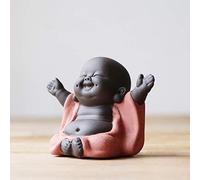 MonLiya Ceramic Little Cute Buddha Statue Monk Figurine Creative Baby Crafts Dolls Ornaments Gift Delicate Ceramic Arts and Crafts