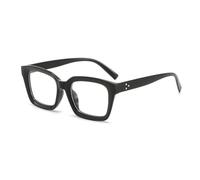 monmandi New Square Anti Blue Light Flat Mirror, Plain Colored, Rice Nail Street Photography, Simple Eyeglass Frame, Business Eyeglass Frame (black,Casual)