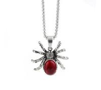 monmandi Spider Punk Spider Pendant Long Sweater Chain Accessories Men's Ladies Necklace (black)