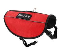 MonMed Service Dog Harness Jacket with Patches - Medium Red Emotional Support Dog Vest with 22.5 to 27in Chest Size