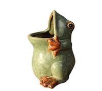 MONMOB Ceramic Frog Shaped Plant Pot Bonsai Flower Pot ucculent Planter Multipurpose Pot Garden Outdoor Decor Outdoor Planter Plants Patio Balcony Yard Lawn Ornament Gifts for Women(4.3")