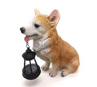MONMOB Guardian Dog Solar Statues Cute Corgi Solar Light for Outdoor Garden Christmas Decor Lawn Decor Patio Balcony Yard Ornament Corgi Gifts Ideal Gifts for Women, Mom or Birthdays